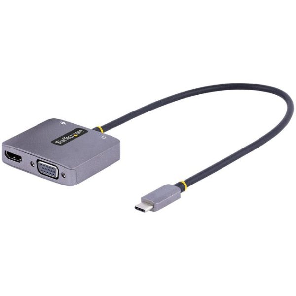 StarTech.com USB C Video Adapter, USB C to HDMI VGA Multiport Adapter, 3.5mm Audio Output, 4K 60Hz HDR, 100W PD 3.0, USB C Display Adapter Online Sale