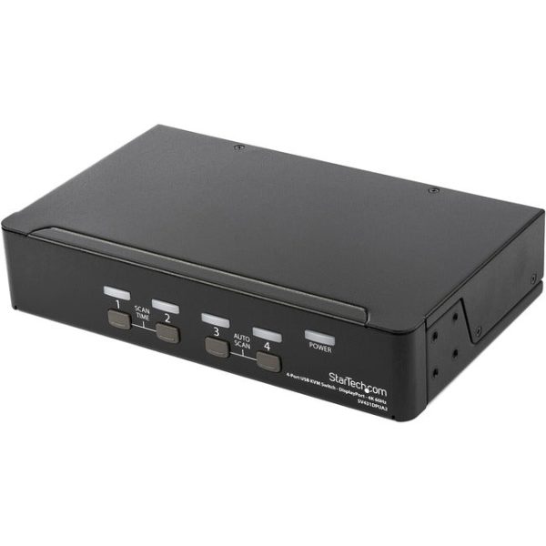 StarTech.com 4 Port DisplayPort KVM Switch - 4K 60Hz - Single Display - UHD DP 1.2 USB KVM Switch with USB 2.0 Hub & Audio - TAA Compliant Online Sale